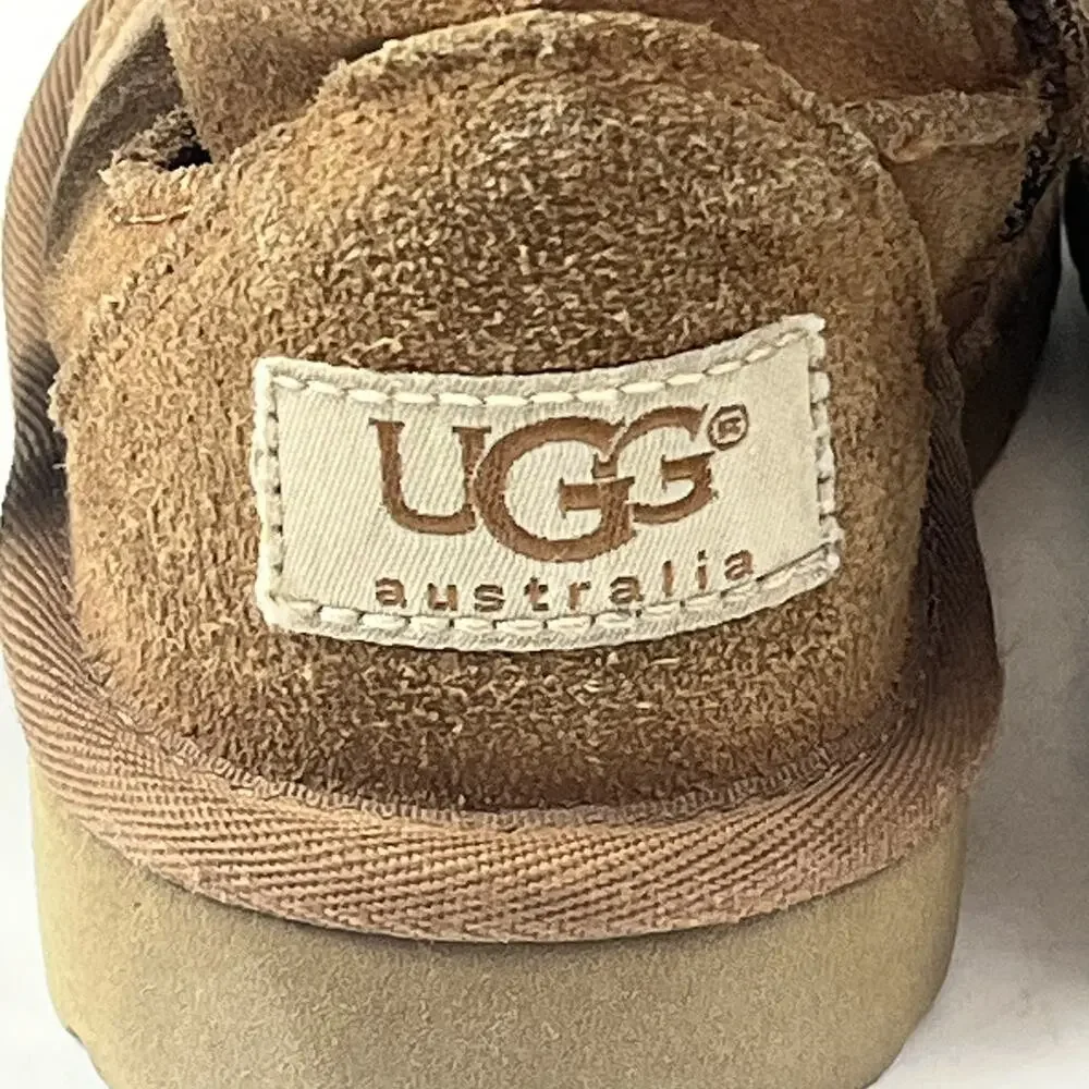 UGG Kids Tacey Boots Toddler Size 8 Brown Suede Shearling Lined Zip Tassel